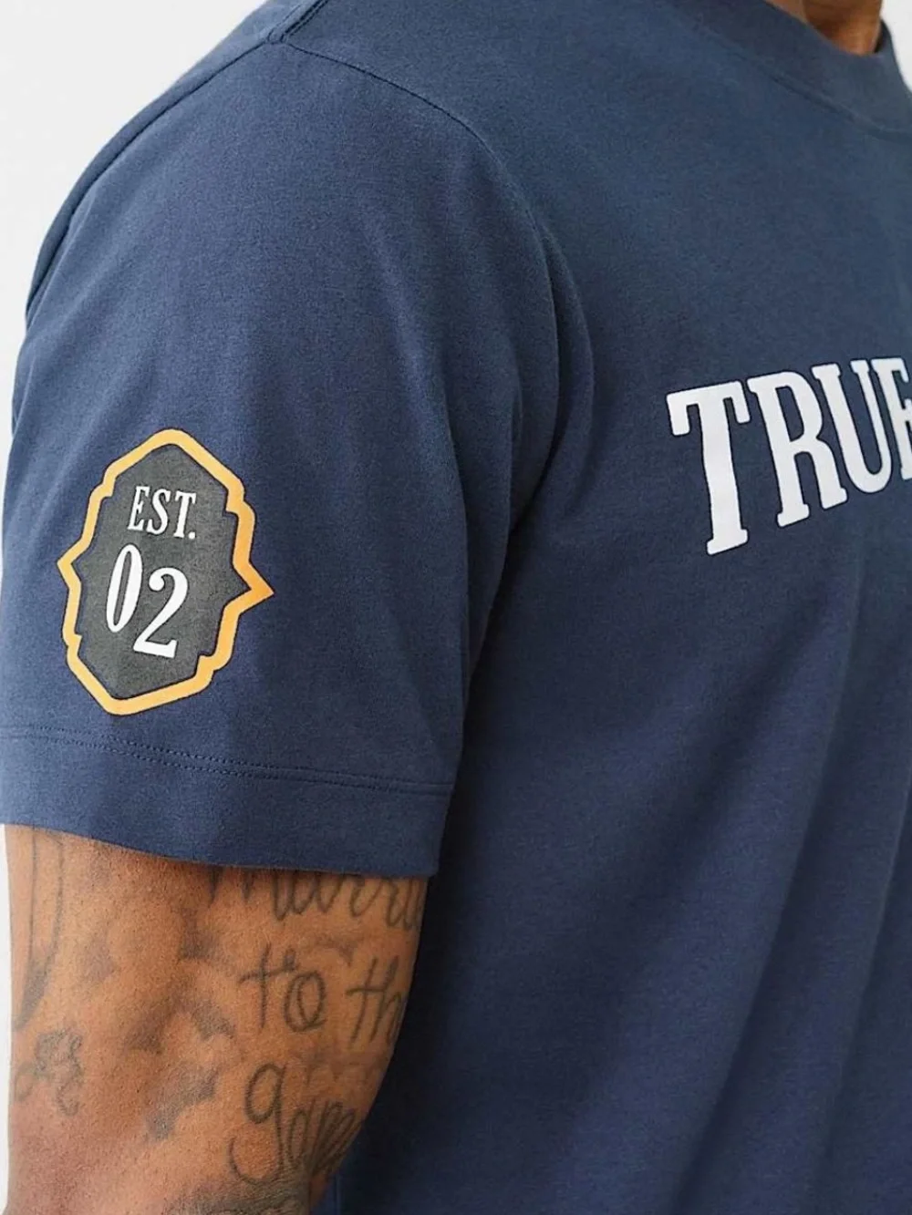 True Religion Navy Short-Sleeve Logo Tee